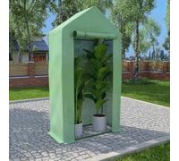 Bendmaxx Serre avec cadre en acier et maille PE 0,5 m² 1 x 0,5 x 1,9 m avec porte pour maison de tomates, tunnel en film et entretien du jardin, idéale pour la culture, l'hivernage et la protection