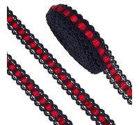 BENECREAT 10 yard Ruban en Dentelle Organza Noir 35mm Galon en Dentelle Tressée pour la Couture Bordure en Dentelle de Tulle pour Décorations de Mariage et Bricolage Accessoires de Couture de Vêtement