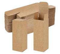 BENECREAT 100 boîte Cadeau en Papier Boîte Rectangulaire en Carton de 3.2x3.2x9.2cm pour Cadeaux D'Invités Boîte en Carton Beige pour Flacons D'Huiles Essentielles Anniversaire/Mariage