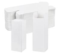 BENECREAT 100 boîte Cadeau en Papier Boîte Rectangulaire en Carton de 3.2x3.2x9.2cm pour Cadeaux D'Invités Boîte D'Emballage pour Flacons D'Huiles Essentielles (Blanche) Anniversaire/Mariage