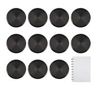 BENECREAT 11 disque de Reliure en Alliage D'Aluminium. Disques D'Extension Métalliques Ronds et Plats de 32mm pour Cahiers Reliés Noir Épaisseur de 5mm