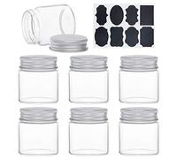 BENECREAT 15PCS 50ml Bouteilles claires Bouteille de Bonbons bocaux en Verre vides avec Couvercle à vis en Aluminium, étiquettes 2 Feuilles pour Le Stockage de Petits Articles