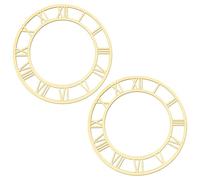 BENECREAT 2 Autocollant D'Horloge Murale Miroir en Acrylique Cadran D'Horloge Murale à Chiffres Romains de 250mm Autocollants Décoratifs pour Horloge pour Salon Hôtel Décoration Intérieure (Doré)