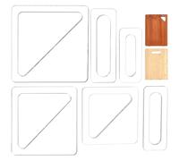 BENECREAT 2 Ensembles 6 Taille Acrylique Charcuterie Planche Poignée Gabarit, Pochoirs de Traçage de Coupe Elliptique Triangulaire Transparents pour Les Menuisiers et Les Fabricants