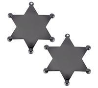 BENECREAT 2pcs 68x60mm Badge de Shérif en Alliage de Shérif Adjoint Western en Forme d Étoile Noire Badge d Application de la Loi pour Fête Carnaval Prix et Remplissage de Cadeau