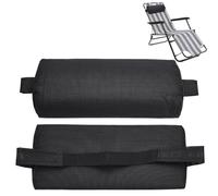 BENECREAT 2pcs Tête de Chaise Longue Extérieure, Oreillers pour Terrasse avec Sangle Réglable pour Support de Tête de Chaise Longue et Transat, Noir