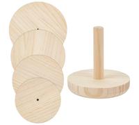 BENECREAT 4 moule à Poterie en Bois Moules en Céramique de 12/16/19.8/24.1cm avec Poignée Outil en Argile Céramique pour Assiette Bol Moule de Formage de Plaques D'Affaissement Bricolage Artisanat