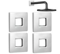 BENECREAT 4 pcs Plaque de Flanche de Bras de Douche, 6.6x6.6x0.9cm Carré Plaque de Flanche en Acier Inoxydable pour Tube de Bras de Douche
