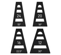 BENECREAT 4 pièce de Bol Segmenté en Acrylique Ensemble D'Outils de Calage de Bol Trapézoïdal Noir pour Gabarit de Fabrication de Bols Segmentés Traîneau Tournage Sur Bois Épaisseur de 5mm