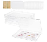 BENECREAT 5 ensemble de Rangement pour Fleurs pour Fleurs Séchées avec du Papier Buvard Sachet Ziplock et Déshydratant Contenants de Rangement en PP pour Marque Pages DIY 15.3x11.5x1.75cm