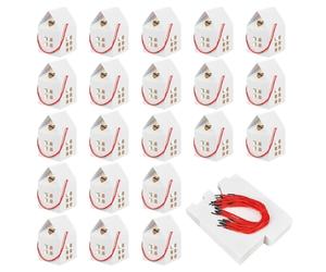 BENECREAT 50 coffret Cadeau Maison Blanche avec Motif de Fenêtre Coffret Cadeau en Forme de Maison de 8x8x12.8cm pour Mariage Noël Anniversaire Bonbons