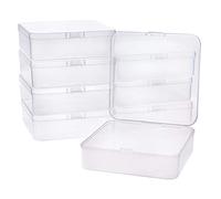 BENECREAT 8 Paquets 11.5x11.5x3.5cm boîtes en Plastique carrées Transparentes avec couvercles pour Perles, pièces de Monnaie et Cartes de Visite