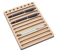 BENECREAT Gabarit de Stylo à Encre à 11 fente pour Gravure au Laser Porte Stylo à Encre en MDF de 16.5x22cm Gabarit de Fixation pour Graveurs de Stylos Créatifs 14.9x1cm Diamètre Intérieur