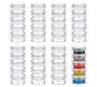 BENECREAT Lot de 8 boîtes de rangement en plastique superposées à 5 couches pour perles, unes, paillettes, maquillage, cosmétiques et crème de voyage 40 pièces au total