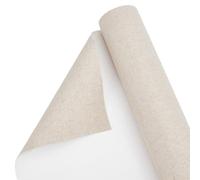 BENECREAT Rouleau de Toile en Lin 5 m X 38cm Toile D'Artiste à Grain Moyen Gesso pour Peinture à L'Huile et Décoration de Fond Épaisseur de 0.5mm