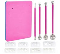BENECREAT Stylet à Bille en Acier Inoxydable à Double Extrémité 4 taille Kit D'Emporte Pièces en Argile avec 8 moule en Forme de Fleur en Argile Polymère pour Bijoux Couronnes et Boucles D'Oreilles en
