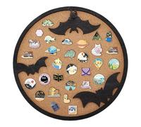 BENECREAT Tableaux Ronds en Liège Panneau D'Affichage des Épingles de Chauves Souris Plateau en Liège pour Présentation de Bijoux Tableau D'Affichage Broche 30x1.8cm Décoration de Halloween
