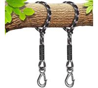 BeneLabel 2pcs Corde de Hamac, 100cm Sangle de Balançoire avec Crochet (400lbs) Arbre Suspension Materiel en Polyester Fauteuil Suspendu Fixation Kit, Jusqu'à 2500lbs, 10mm de Diamètre, Noir