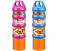 BeneLabel Boîtes à Goûter, Ensemble de Récipients à Collations Empilables de Nourriture 31oz/917ml Empilable Noix Formule de Bonbons Distributeur d’articles de Voyage, Sans BPA & étanche, Rouge/Bleu
