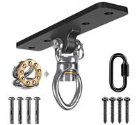 BeneLabel Suspension pour BalançOire, Crochet de Suspension Hamac Pivotant 360, Support de Fixation Mural pour Sac de Frappe, Corde Yoga, Cerceau Aérien Kit de Suspension Bois/Béton, 900lb/Losange