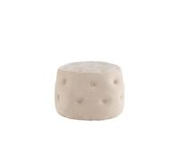 Benjamin pouf ,repose-pieds Ø55cm velours blanc.