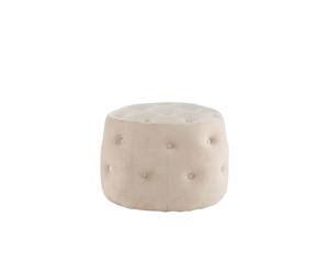 Benjamin pouf ,repose-pieds Ø55cm velours blanc.
