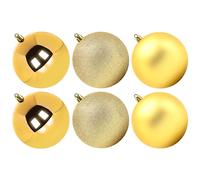 Benjia Boules de Noel Grosses Exterieur, Boule Géante Résistants Groose XXL Boules Plastique Suspendre (10cm/6pcs, Or)