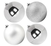 Benjia Boules de Noel Grosses Exterieur, Boule Géante Résistants Groose XXL Boules Plastique Suspendre (20cm/4pcs, Argent)