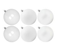 Benjia Boules de Noel Grosses Exterieur, Boule Géante Résistants Groose XXL Boules Plastique Suspendre (10cm/6pcs, Blanc)