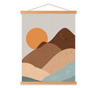 Benjia - Cadre magnétique en bois clair pour poster, toile, tableau, Bois dense, Couleur teck., 56 cm