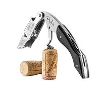 BENKIA Sommelier avec Manche Noir - Tire-Bouchon Professionnel en Acier Inoxydable, qualité hôtel et restaurant, avec décapsuleur et Coupe-Capsule - Limonadier Professionnel