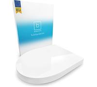 Benkstein® Abattant de WC avec système d'abaissement automatique en forme de D blanc - Abattant de WC antibactérien - Quick Release pour un nettoyage facile - Montage facile - Urea-Duroplast -
