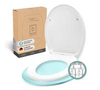 Benkstein® Abattant WC avec Frein de Chute - Cuvette Toilette Premium à Fermeture Automatique Douce. Lunette WC Universelle Amovible - Duroplast Antibactérien Blanc et Charnières en Acier Inoxydable