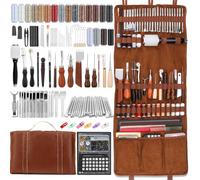 Benlay Kit d'outils en Cuir avec sac à main en Cuir, Outils de Maroquinerie | Kit De Travail Du Cuir Comprenant Fil Ciré, Bouton-pression, Rivets, pour le Polissage, la Couture, la Sculpture et la Déc