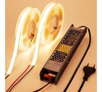 BENLUN Large 15mm Ruban LED COB Super Lumineux 24V 10m avec Transformateur | 3000K Blanc Chaud Bande LED CRI 92 Autocollante 25W/m 960LEDs/m 2750lm/m pour Décoration Maison, Bureau, Cuisine, Eclairage