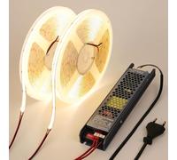 BENLUN Ruban LED COB 24V 20m CRI 93 160W Autocollante avec Transformateur | 4000K Blanc Naturel Bande LED Flexible Découpable 312LEDs/m pour Chambre, Bureau, Cuisine, Salon, Eclairage, 10m x 2