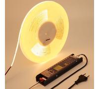 BENLUN Ruban LED COB 48V 20m CRI 92 Autocollante avec Transformateur | 3000K Blanc Chaud Bande LED Flexible Découpable 160W 480LEDs/m pour Chambre, Bureau, Cuisine, Salon, Eclairage