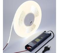 BENLUN Ruban LED COB 48V 20m CRI 92 Autocollante avec Transformateur | 6000K Blanc Froid Bande LED Flexible Découpable 160W 480LEDs/m pour Chambre, Bureau, Cuisine, Salon, Eclairage