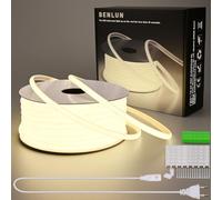 BENLUN Ruban LED COB AC 220V Exterieur Etanche 30m 300W sans Transformateur | 4000K Blanc Naturel Bande LED 10W/m CRI 90+ Flexible Découpable Étanche pour Chantier, Chambre, Bureau, Pergola, Salon