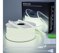 BENLUN Ruban LED COB AC 220V Exterieur Etanche 30m 300W sans Transformateur | 6000K Blanc Froid Bande LED 10W/m CRI 90+ Flexible Découpable Étanche pour Chantier, Chambre, Bureau, Pergola, Salon