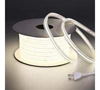 BENLUN Ruban LED COB AC 220V Exterieur Transparent et Etanche 20m 200W | 4000K Blanc Naturel Bande LED Flexible Découpable CRI 90+ IP65 480LEDs/m pour Chantier, Chambre, Pergola Extérieur, Bureau