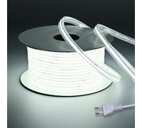 BENLUN Ruban LED COB AC 220V Exterieur Transparent et Etanche 20m 200W | 6000K Blanc Froid Bande LED Flexible Découpable CRI 90+ IP65 480LEDs/m pour Chantier, Chambre, Pergola Extérieur, Bureau