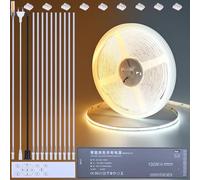BENLUN Ruban LED COB CCT 24V 10m avec Télécommande et Transformateur | 2700K-6500K Blanc Dimmable Bande LED Autocollante 8,5W/m CRI 93 pour Gaming, Bureau, Cuisine, Meuble