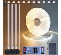 BENLUN Ruban LED COB CCT 24V 10m avec Télécommande et Transformateur | 3000K 4000K 6000K Blanc Dimmable Bande LED Autocollante 80W CRI 93 pour Gaming, Bureau, Cuisine, Meuble