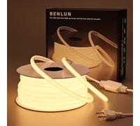 BENLUN Ruban LED COB Exterieur Etanche 220V 20m Très Lumineux 200W CRI 90+ | 3000K Blanc Chaud Bande LED Flexible Recoupable 288LEDs/M pour Chambre, Bureau, Pergola Extérieur, Chantier, Eclairage