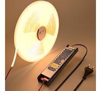 BENLUN Ruban LED COB IC Courant Constant 24V 20m 150W avec Transformateur | 3000K Blanc Chaud Bande LED Autocollante CRI 90+ 480LEDs/m pour Décoration Intérieure, Chambre, Plafond, Bureau, Cuisine