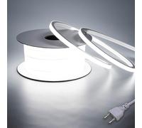 BENLUN Ruban LED Neon Exterieur Etanche 220V 10m sans Transformateur | 6000K Blanc Froid Bande LED Néon Flexible Découpable 10W/m 900lm/m pour Chambre, Salon, Cour Décoration, Pergola