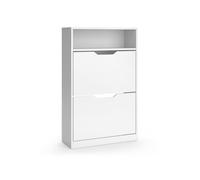 Benne à chaussures Luca, 59x94cm avec 2 compartiments basculants, Blanc, Vicco 61407