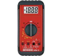 Benning Multimètre MM 2 – 0,1 mV–1000 V DC, 0,1 mV–750 V AC – Avec pile, câble de mesure et sac