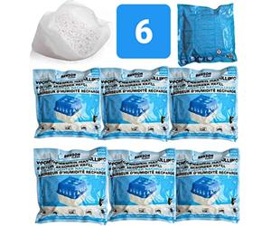 BENSON CLEAN 6x absorbeur d'humidité recharge 400 g - Rechargez les sacs de granulés d'humidité dans des sacs non tissés, adaptés aux déshumidificateurs généraux jusqu'à env. 23 m² 0012863
